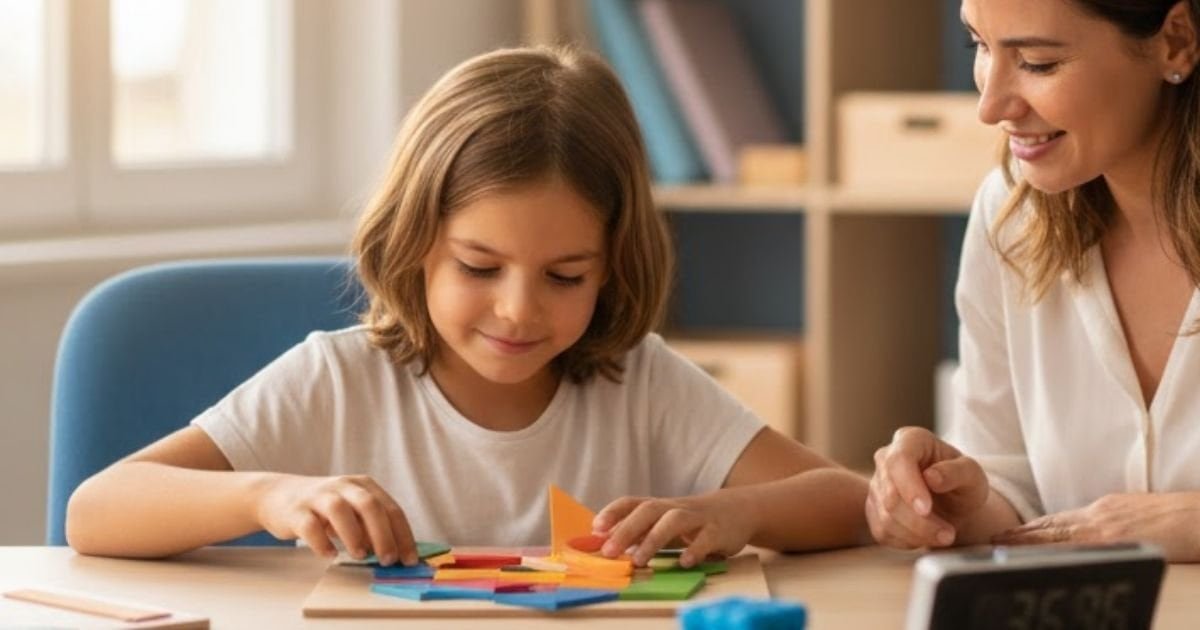 DEHB desteği – Dikkat geliştirme egzersizi yapan çocuk ve uzman, Batıkent Ankara – Botanik Özel Eğitim Merkezi