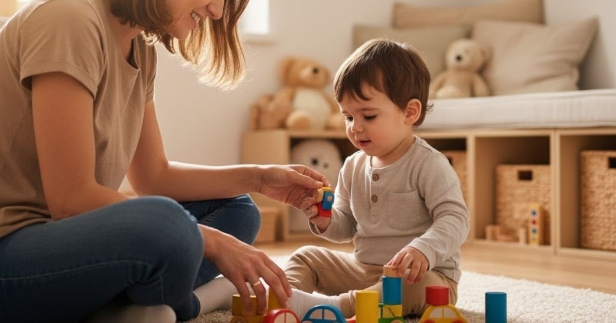 Otizm Floortime yaklaşımı ile oyun seansı yapan çocuk ve uzman – Botanik Özel Eğitim Merkezi Batıkent